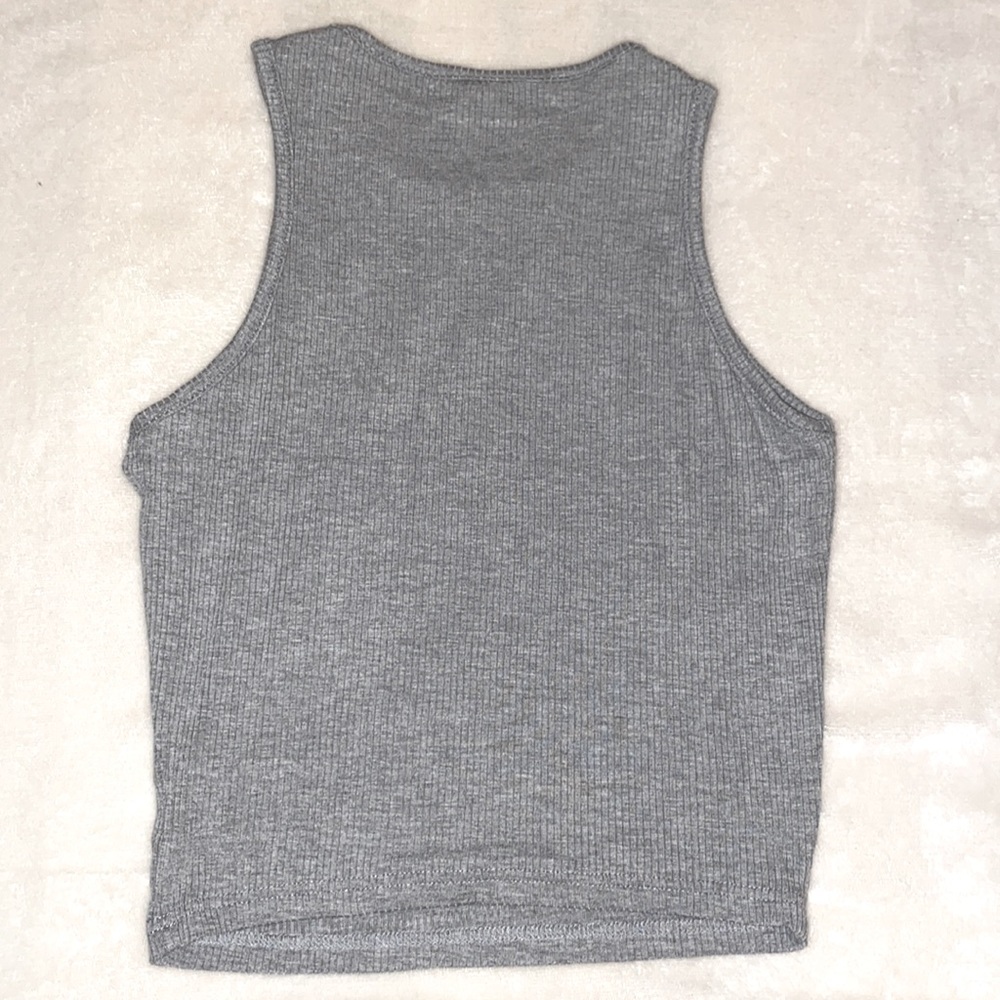Grey Ribbed Tank Top - Picture 2 of 2